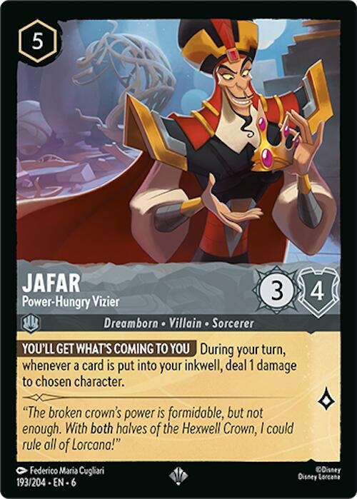 Image for Jafar - Power-Hungry Vizier (193/204) (Azurite Sea) - Disney Lorcana