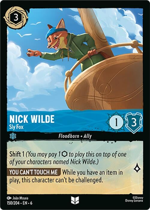 Image for Nick Wilde - Sly Fox (150/204) (Azurite Sea) - Disney Lorcana
