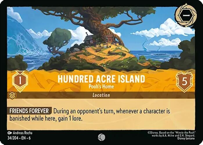 Image for Hundred Acre Island - Pooh's Home (34/204) (Azurite Sea) - Disney Lorcana