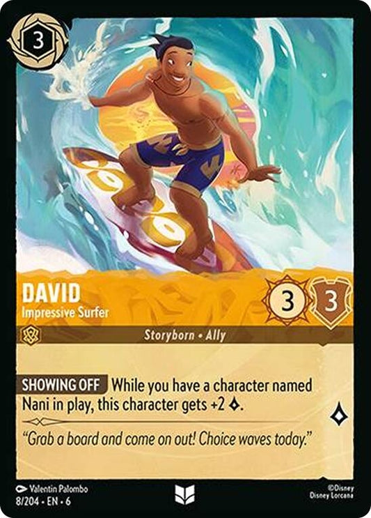Image for David - Impressive Surfer (8/204) (Azurite Sea) - Disney Lorcana