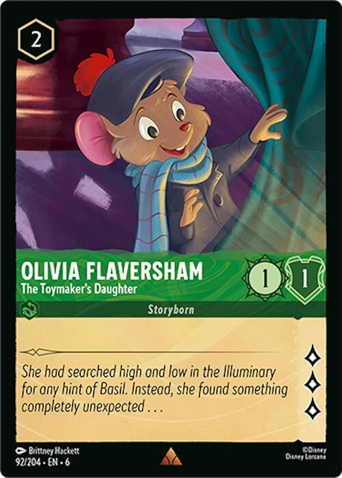 Image for Olivia Flaversham - The Toymaker's Daughter (92/204) (Azurite Sea) - Disney Lorcana