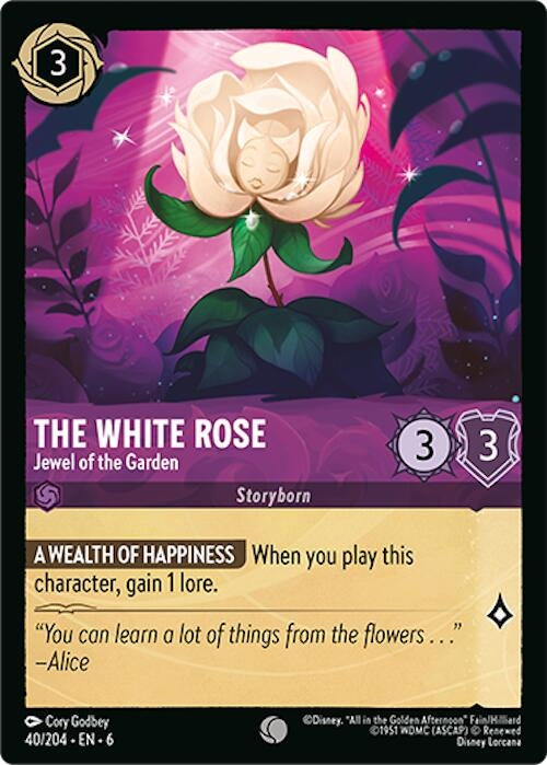 Image for The White Rose - Jewel of the Garden (40/204) (Azurite Sea) - Disney Lorcana
