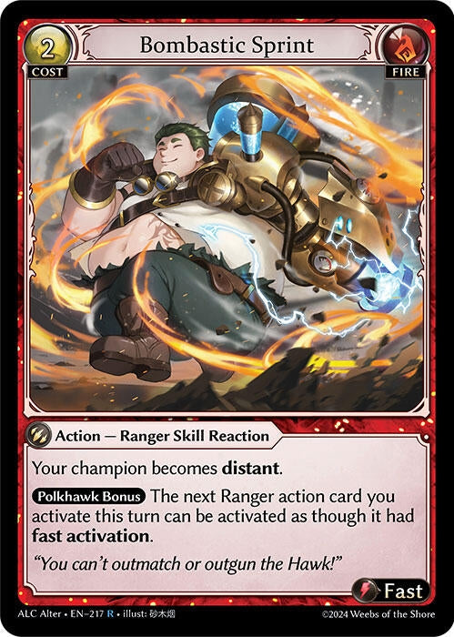 Image for Bombastic Sprint (217) (Alchemical Revolution Alter Edition) - Grand Archive TCG