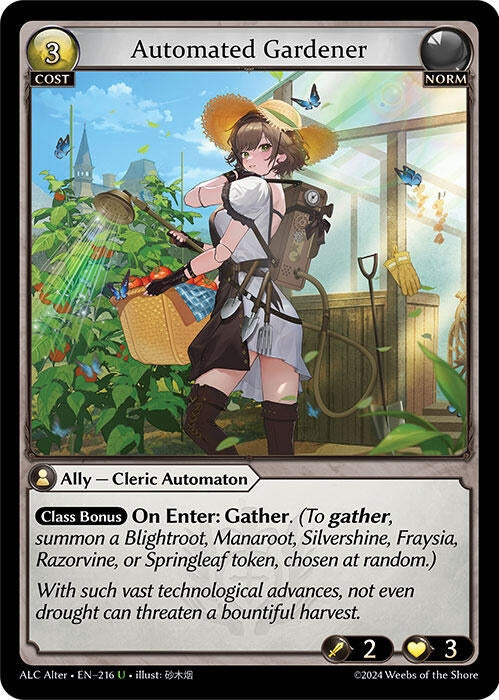 Image for Automated Gardener (216) (Alchemical Revolution Alter Edition) - Grand Archive TCG