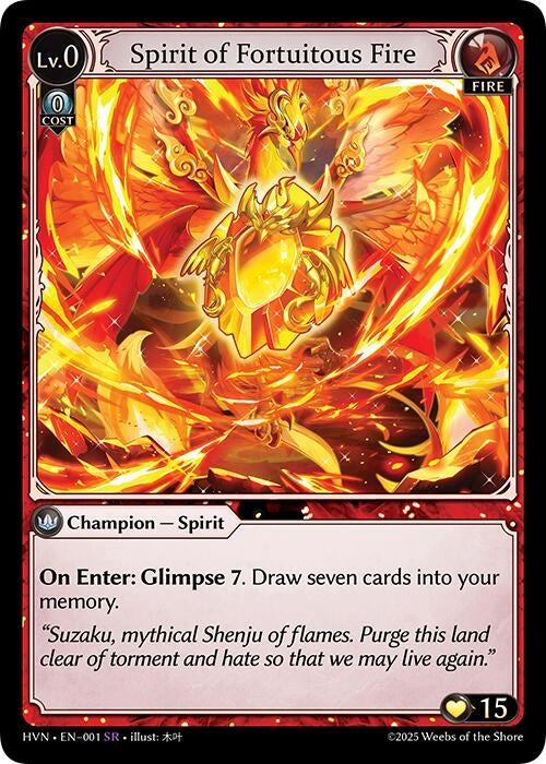 Image for Spirit of Fortuitous Fire (001) (Abyssal Heaven) - Grand Archive TCG