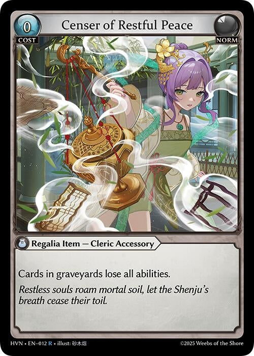 Image for Censer of Restful Peace (012) (Abyssal Heaven) - Grand Archive TCG