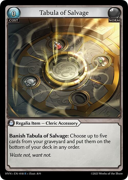 Image for Tabula of Salvage (018) (Abyssal Heaven) - Grand Archive TCG