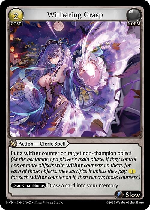 Image for Withering Grasp (070) (Abyssal Heaven) - Grand Archive TCG