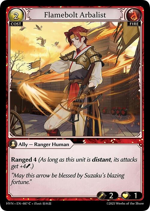 Image for Flamebolt Arbalist (087) (Abyssal Heaven) - Grand Archive TCG