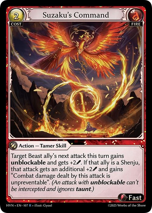 Image for Suzaku's Command (107) (Abyssal Heaven) - Grand Archive TCG