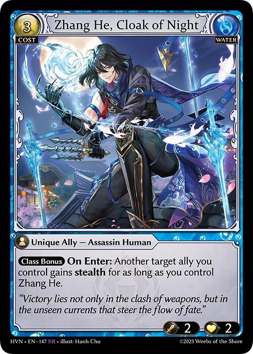 Image for Zhang He, Cloak of Night (147) (Abyssal Heaven) - Grand Archive TCG