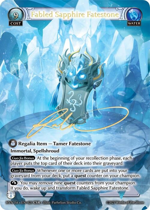 Image for Fabled Sapphire Fatestone // Genbu, Black Tortoise (CSR) (021) (Abyssal Heaven) - Grand Archive TCG