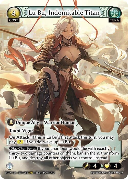 Image for Lu Bu, Indomitable Titan // Lu Bu, Wrath Incarnate (208) (Abyssal Heaven) - Grand Archive TCG