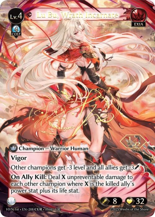 Image for Lu Bu, Wrath Incarnate (CUR) (208) (Abyssal Heaven) - Grand Archive TCG