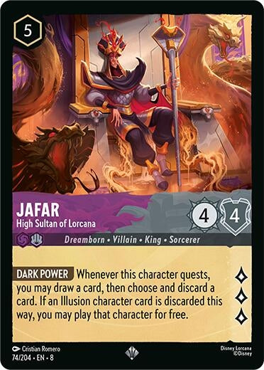 Image for Jafar - High Sultan of Lorcana (74/204) (Reign of Jafar) - Disney Lorcana