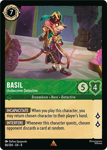 Image for Basil - Undercover Detective (86/204) (Reign of Jafar) - Disney Lorcana