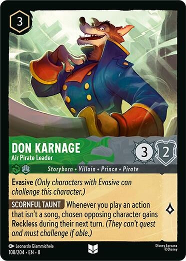 Image for Don Karnage - Air Pirate Leader (108/204) (Reign of Jafar) - Disney Lorcana