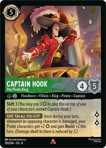 Image for Captain Hook - The Pirate King (109/204) (Reign of Jafar) - Disney Lorcana