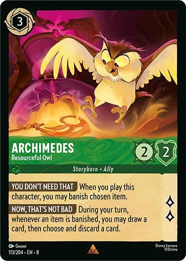 Image for Archimedes - Resourceful Owl (113/204) (Reign of Jafar) - Disney Lorcana