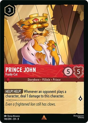 Image for Prince John - Fraidy-Cat (146/204) (Reign of Jafar) - Disney Lorcana
