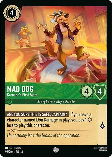 Image for Mad Dog - Karnage's First Mate (93/204) (Reign of Jafar) - Disney Lorcana