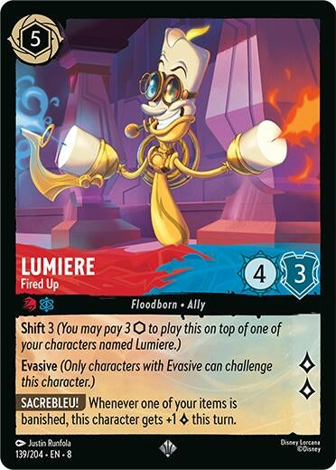 Image for Lumiere - Fired Up (139/204) (Reign of Jafar) - Disney Lorcana