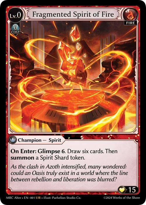 Image for Fragmented Spirit of Fire (1) (Mercurial Heart Alter Edition) - Grand Archive TCG