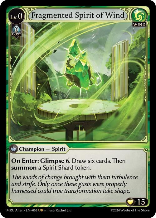 Image for Fragmented Spirit of Wind (3) (Mercurial Heart Alter Edition) - Grand Archive TCG