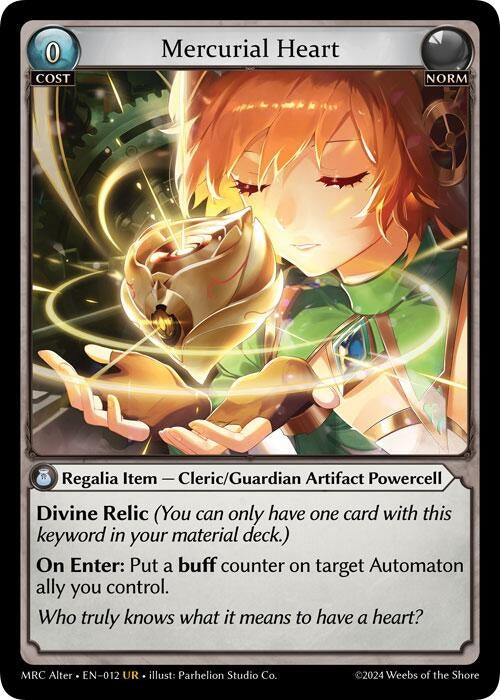 Image for Mercurial Heart (12) (Mercurial Heart Alter Edition) - Grand Archive TCG