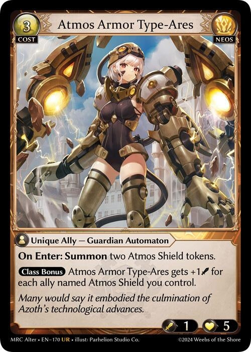 Image for Atmos Armor Type-Ares (170) (Mercurial Heart Alter Edition) - Grand Archive TCG