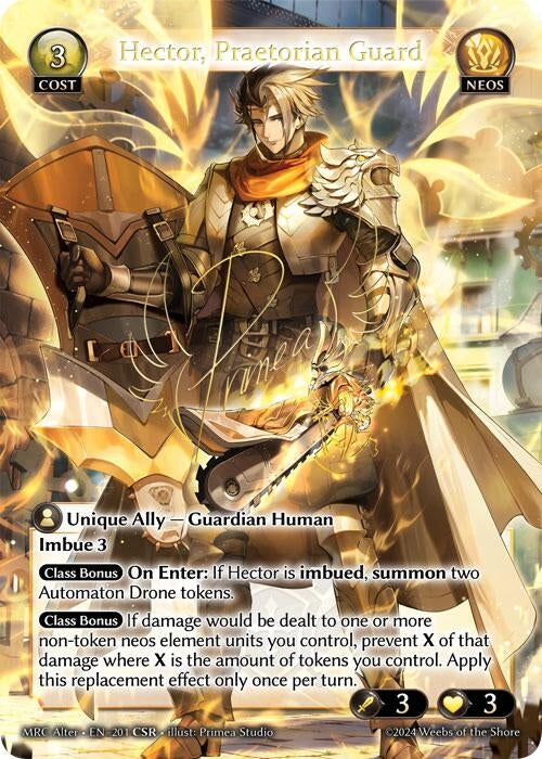 Image for Hector, Praetorian Guard (CSR) (201) (Mercurial Heart Alter Edition) - Grand Archive TCG