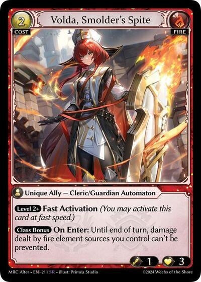 Image for Volda, Smolder's Spite (211) (Mercurial Heart Alter Edition) - Grand Archive TCG