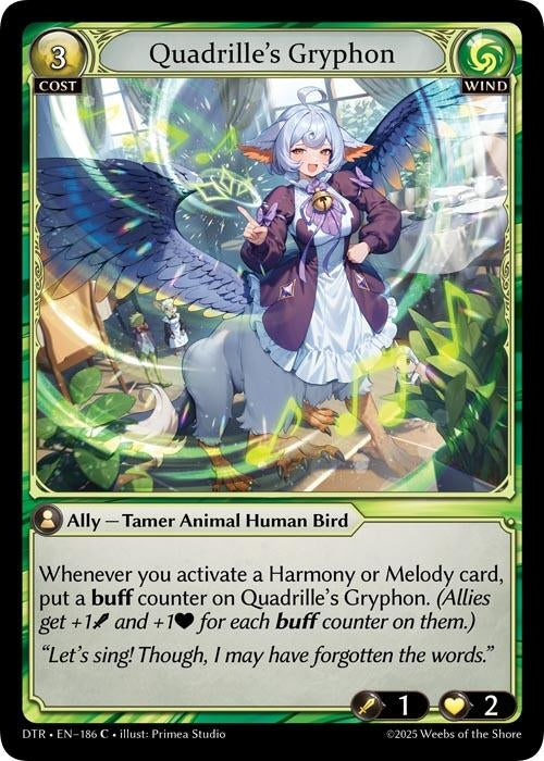 Image for Quadrille's Gryphon (186) (Distorted Reflections) - Grand Archive TCG