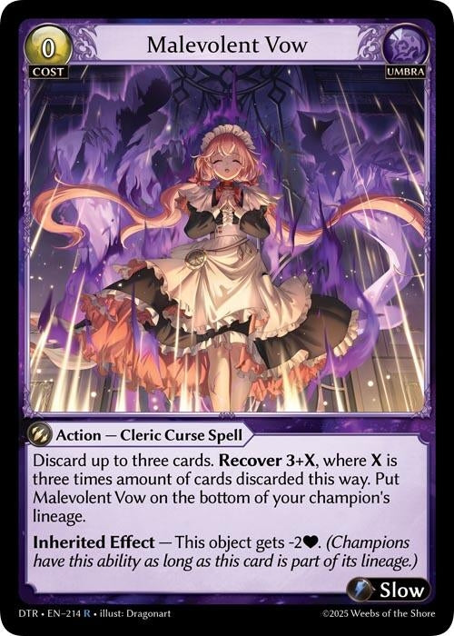 Image for Malevolent Vow (214) (Distorted Reflections) - Grand Archive TCG