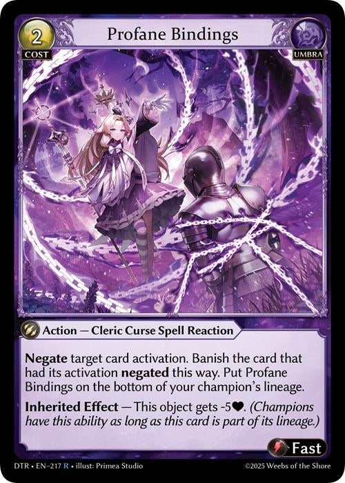 Image for Profane Bindings (217) (Distorted Reflections) - Grand Archive TCG