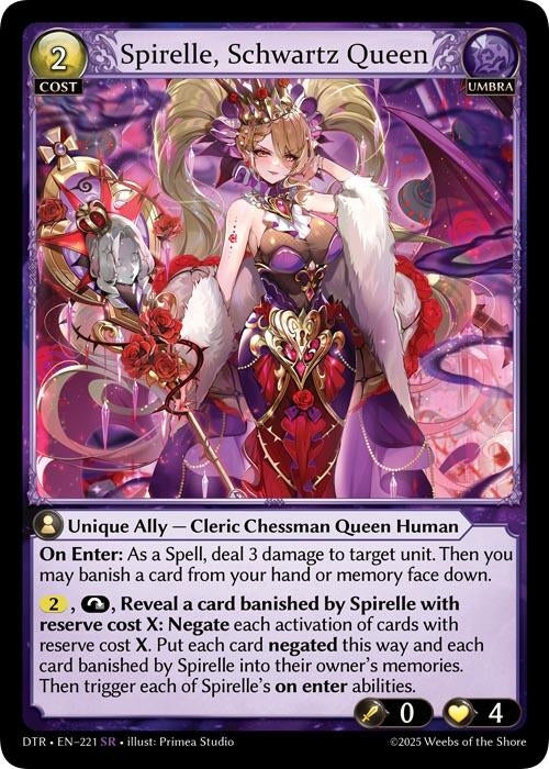 Image for Spirelle, Schwartz Queen (221) (Distorted Reflections) - Grand Archive TCG
