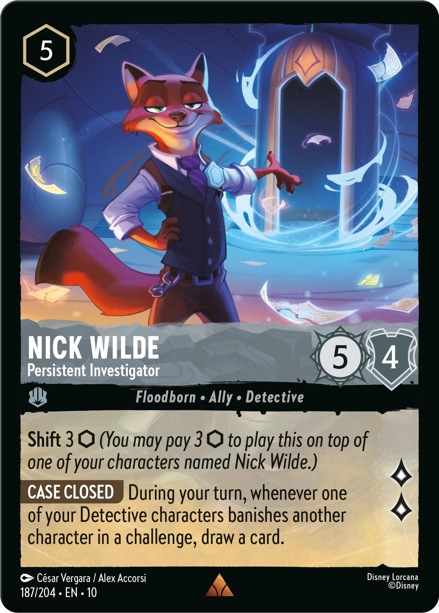 Image for Nick Wilde - Persistent Investigator (187/204) (Whispers in the Well) - Disney Lorcana