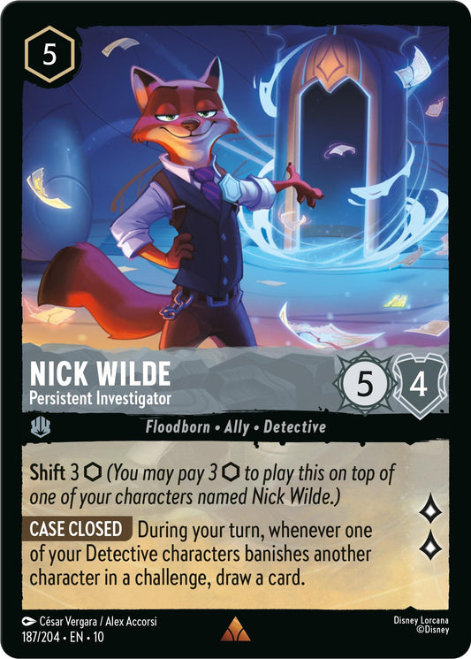 Image for Nick Wilde - Persistent Investigator (187/204) (Whispers in the Well) - Disney Lorcana