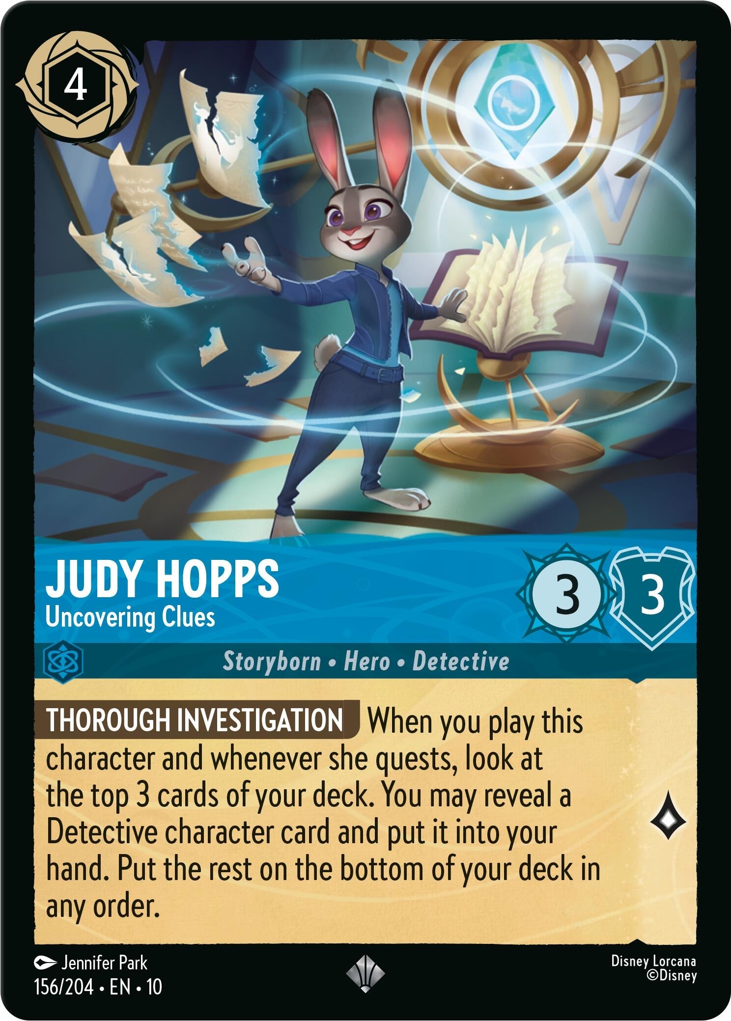 Image for Judy Hopps - Uncovering Clues (156/204) (Whispers in the Well) - Disney Lorcana