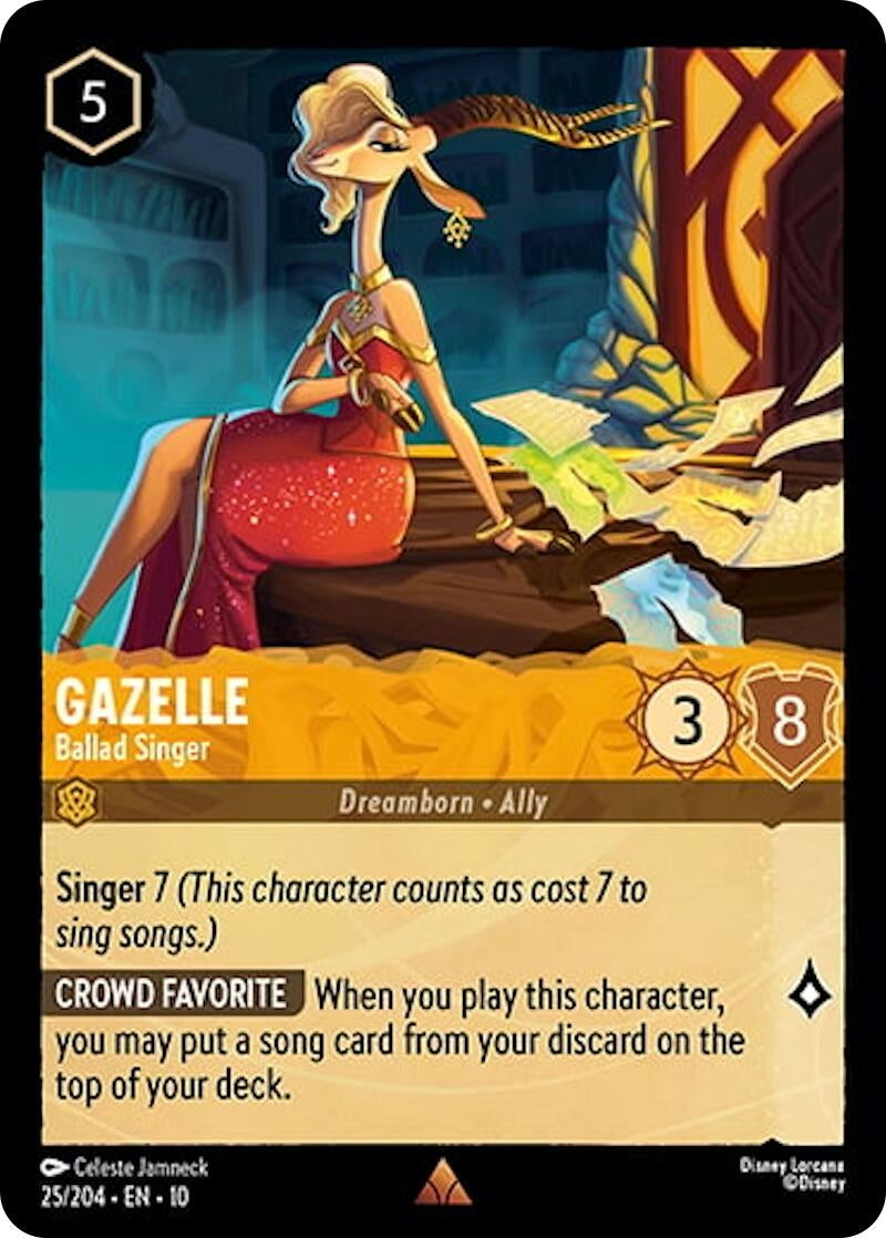Image for Gazelle - Ballad Singer (25/204) (Whispers in the Well) - Disney Lorcana