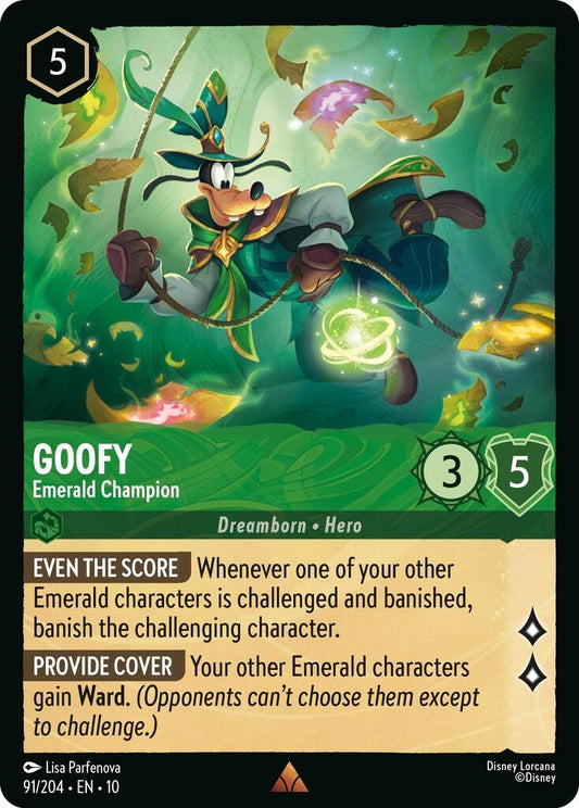 Image for Goofy - Emerald Champion (91/204) (Whispers in the Well) - Disney Lorcana