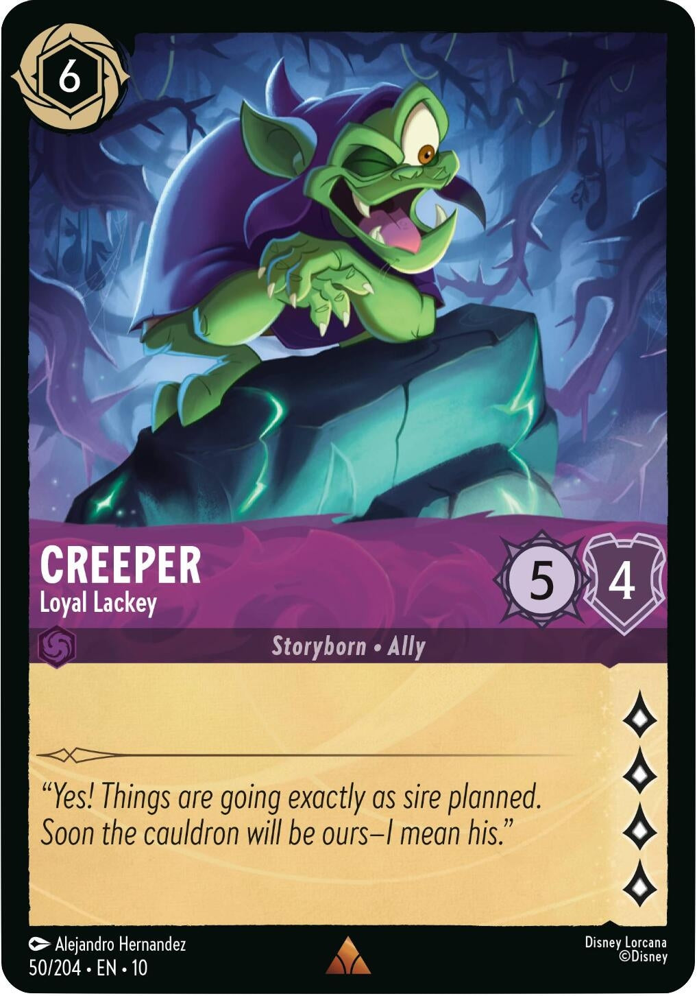 Image for Creeper - Loyal Lackey (50/204) (Whispers in the Well) - Disney Lorcana