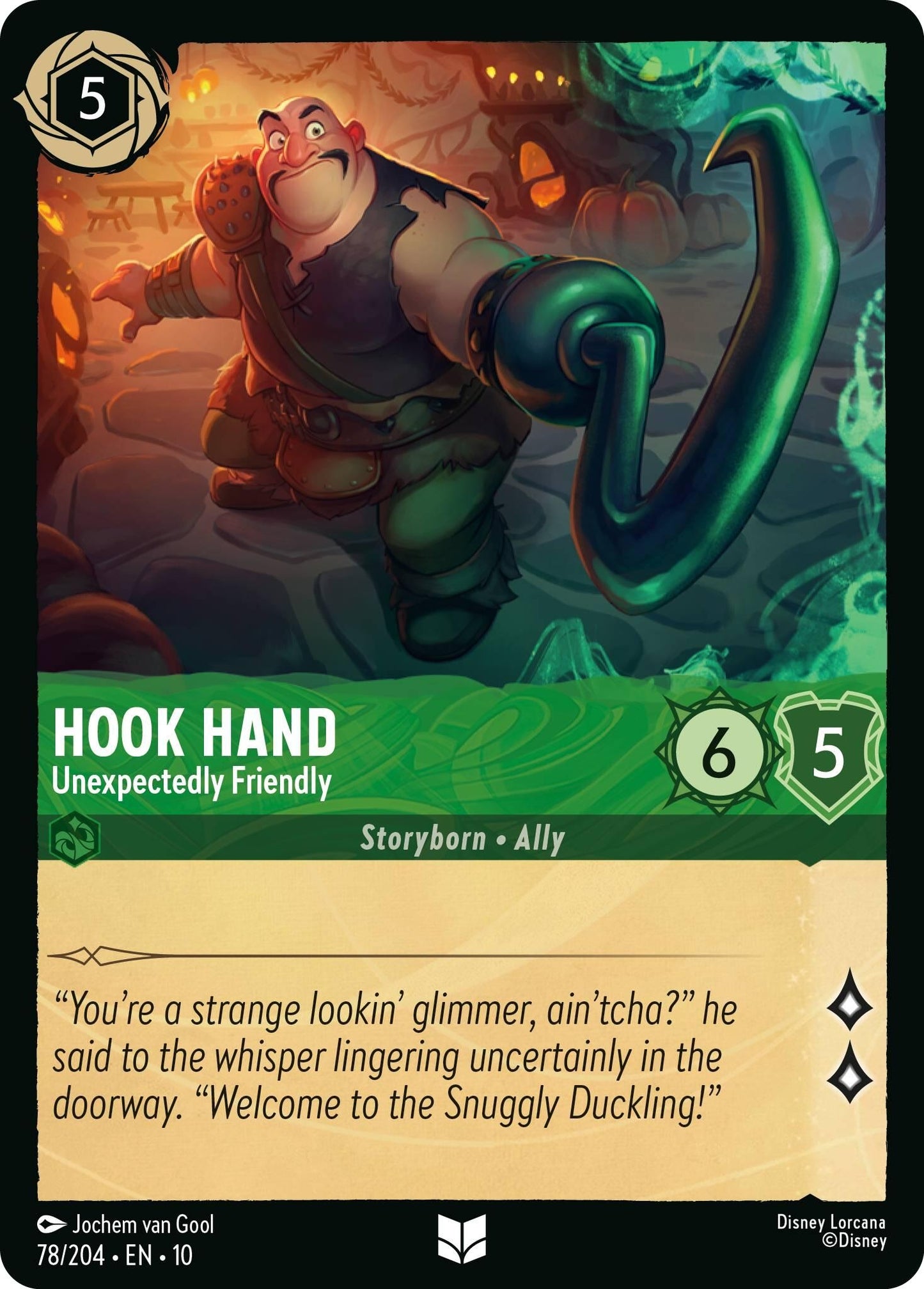 Image for Hook Hand - Unexpectedly Friendly (78/204) (Whispers in the Well) - Disney Lorcana