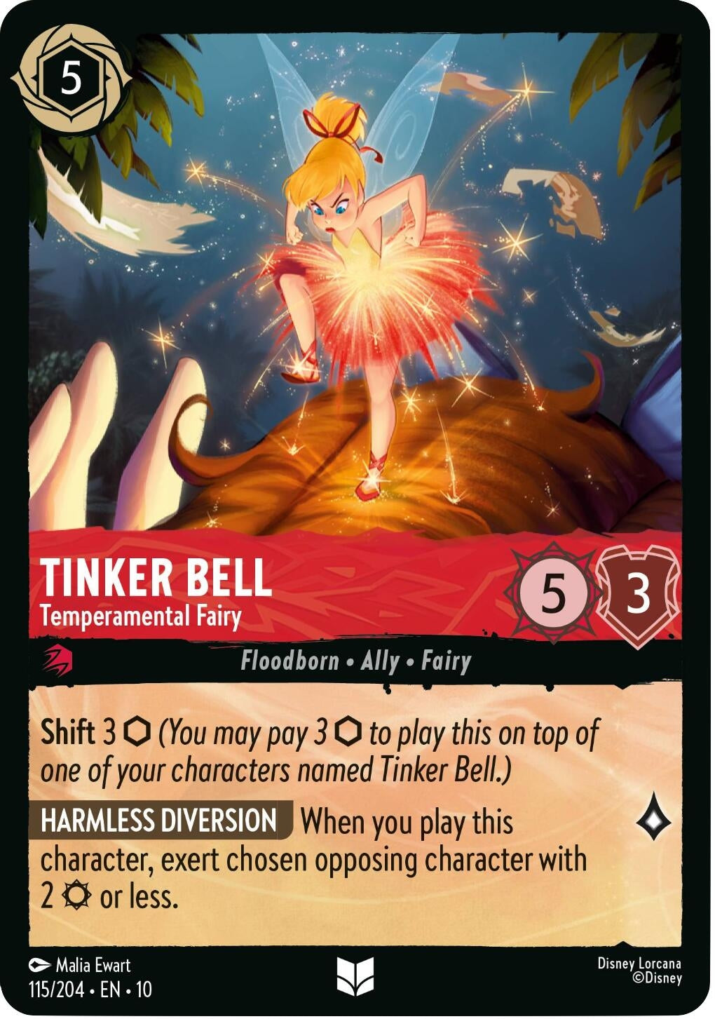 Image for Tinker Bell - Temperamental Fairy (115/204) (Whispers in the Well) - Disney Lorcana