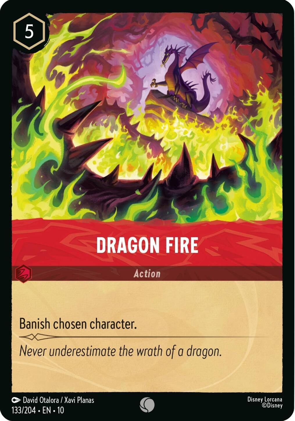 Image for Dragon Fire (133/204) (Whispers in the Well) - Disney Lorcana