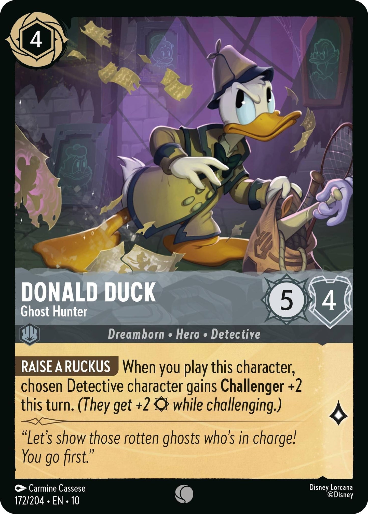 Image for Donald Duck - Ghost Hunter (172/204) (Whispers in the Well) - Disney Lorcana