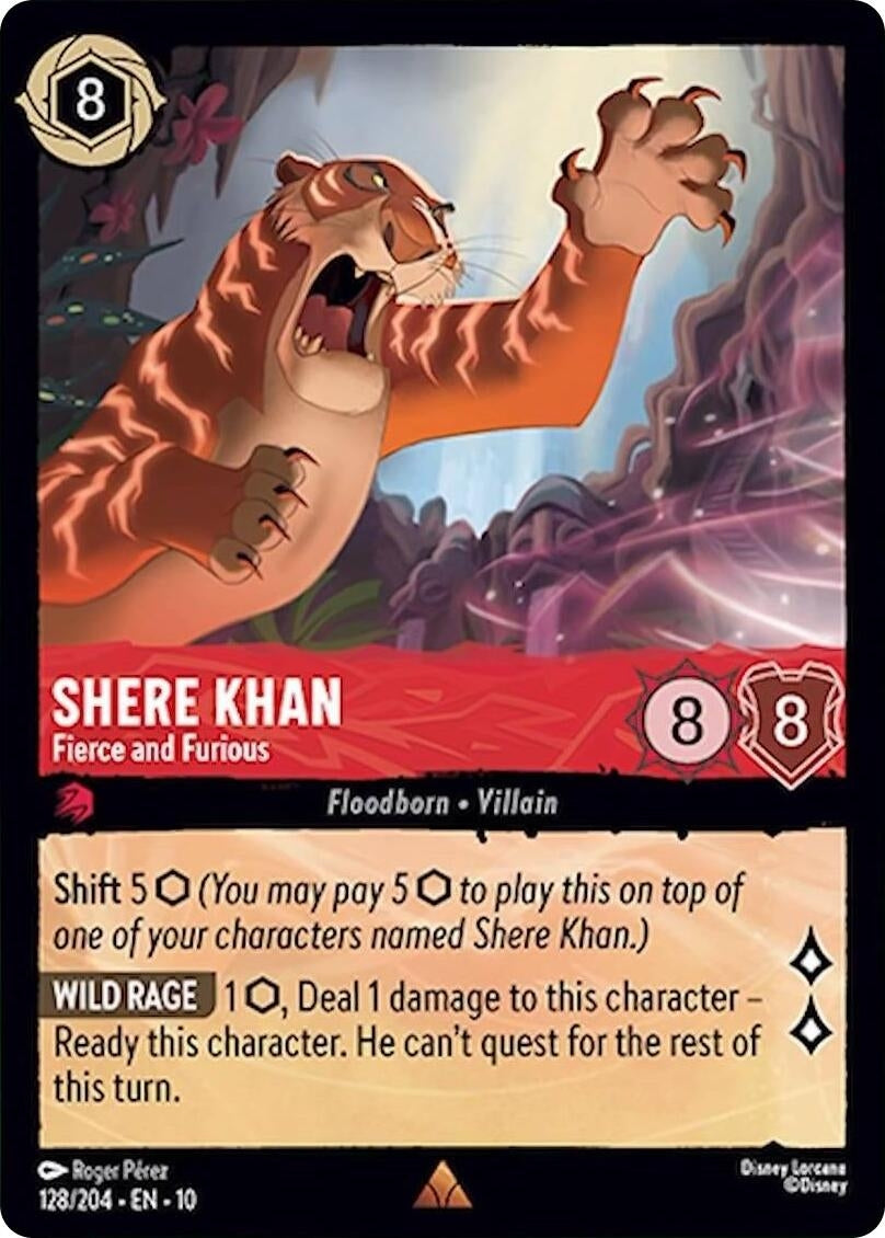Image for Shere Khan - Fierce and Furious (128/204) (Whispers in the Well) - Disney Lorcana
