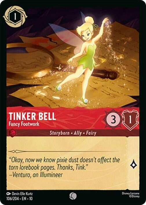 Image for Tinker Bell - Fancy Footwork (106/204) (Whispers in the Well) - Disney Lorcana