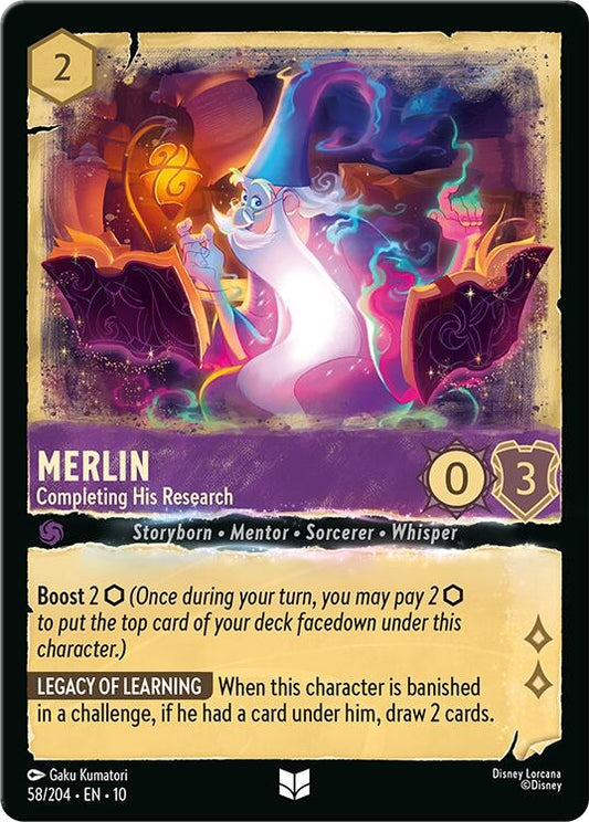 Image for Merlin - Completing His Research (58/204) (Whispers in the Well) - Disney Lorcana