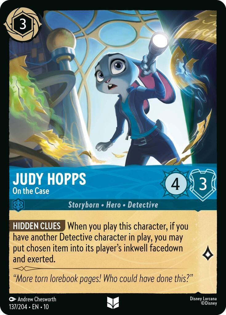 Image for Judy Hopps - On the Case (137/204) (Whispers in the Well) - Disney Lorcana